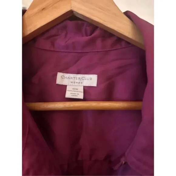 Charter Club Button‎ Down Sateen Shirt Size 18W - Picture 2 of 5